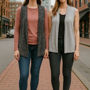 Duo Bundle: DKNYC & Ricki’s Knit Vests – Size L